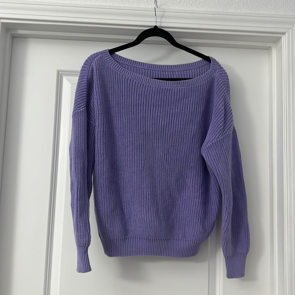 Purple off the shoulder sweater